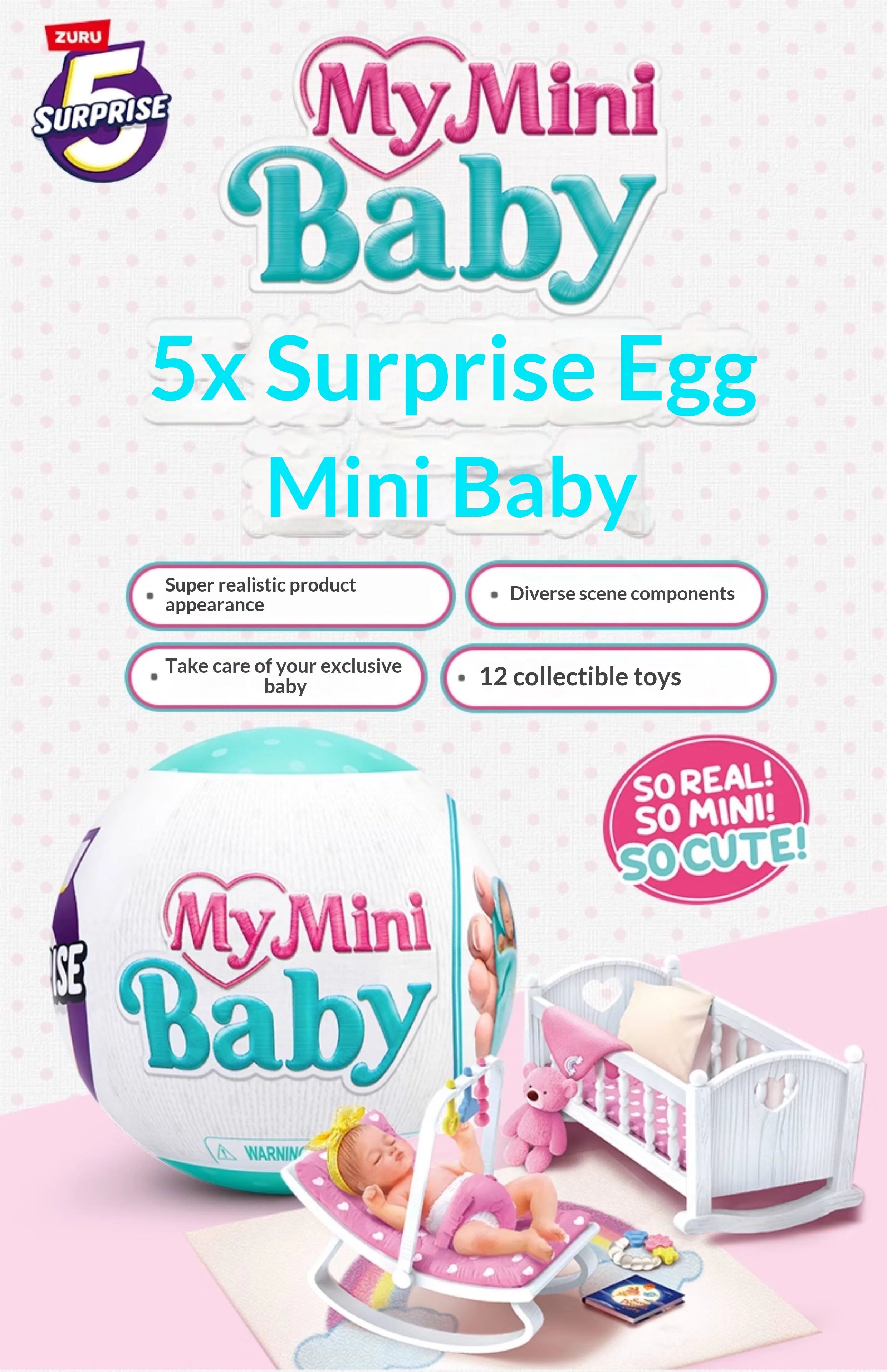 Zuru 5 Surprise My Mini Baby Miniature Baby Dolls Collectible Mystery Blind Egg 12 Styles To Collect In Stock Toy Gift For Kids
