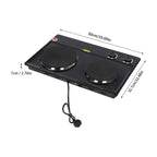 2500W Double-Burner Electric Stove Electric Hob Cooker with 2 Plate Adjustable Firepower 220-240V for Cooking Food
