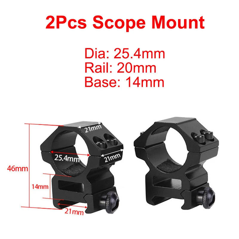 2PCS Hunting Rifle Scope Mount Ring for Dia 25.4mm 30mm 35m Tactical Scope Flashlight 11mm 20mm Picatinny Rail Mount Accessories