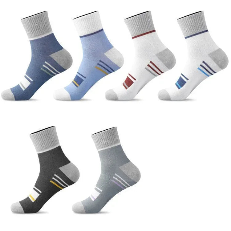 Men's 100% Cotton Casual Socks for Spring and Summer, Men's Antibacterial & Deodorant Business Socks, High-Quality Sports Socks