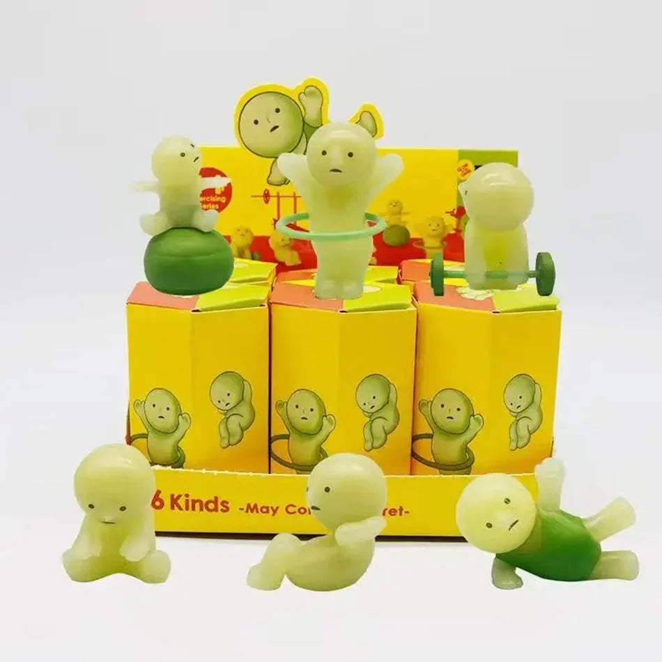 Surprise Gift blind box action figures Yoga Bedroom series multiple doll green noctilucent mysterious decoration model for toy