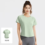 STOUREG Women's Loose Mesh Sports T Shirt Quick Dry Short Sleeve Yoga T Shirt Pilates Running Sports Fitness Short Sleeve
