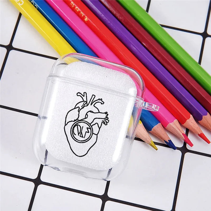PNL QLF Rapper Singer Earphone Case For Apple AirPods 4 3rd 2 Pro3 Transparent Cover For Airpod 1 3 Letter Protective Box Shell