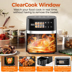 Patbrela 5.5L Air Fryer 8-in-1 Max 200°C Electric Hot fryer Oven Oilless Cooker with Touch Control & Nonstick Basket & Visible Window