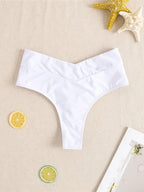 S - XL High Waist High Leg Cut Bikini Bottom Swim Brief Women Swimwear Female Bather Brazilian Tanga Panties Underwear K7095