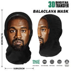Cosplay 3D Printed Kanye Mask Stretch Mesh Full Face Mask Men Women Role Play Headdress Halloween Masquerade Balaclava Headdress