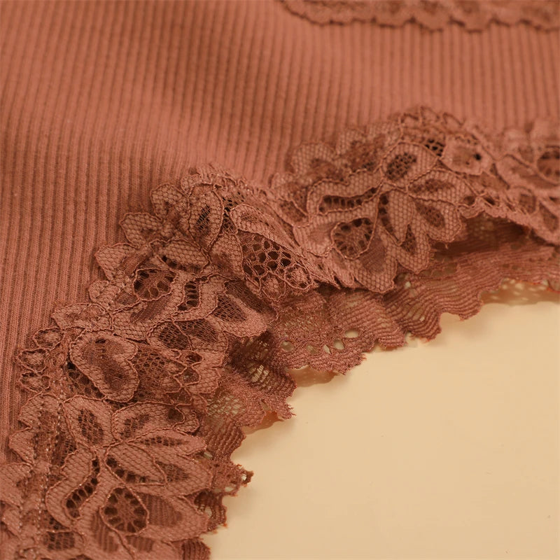 FINETOO 3Pcs Women Cotton Underwear Panties Sexy Lace Brazilian Briefs Low Waist Floral Solid Color G-string Breathable Lingerie