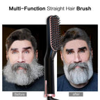 Men's Electric Beard Straightener Negative Ion Hair Straightening Brush Hair Straightener Wet & Dry Quick Styler