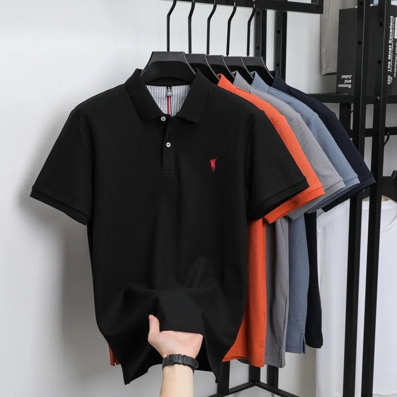 100% pure cotton short sleeved polo shirt high-end luxury brand fashion Paul Pony embroidery golf men's business casual T-shirt