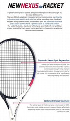 NEXUS Carbon Tennis Racket, Speed Aesthetic Design, Wide Stable Triangle Frame, Low Wind Resistance & High Control Power