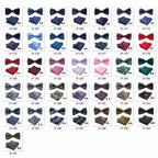 HUISHI Classic Blue Bowties For Men  Paisley Floral Bow Tie Pocket Square Cufflinks Suit Set Wedding Party Plaid Solid Butterfly