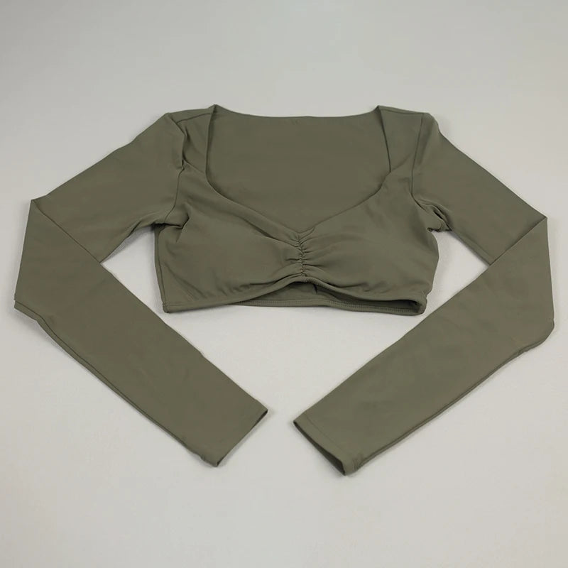 Quick Drying Breathable Short Yoga Sexy Clothes For Women Nude Feeling Fitness Tops Slim Fit Exercise Running Clothes
