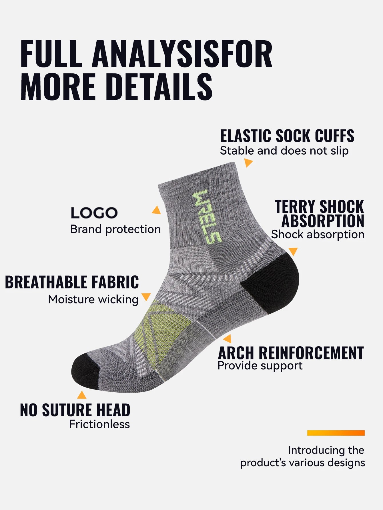 WRELS 1/2/3Pairs Merino Wool Socks Hiking Running Socks Breathable Cushion Sweat Wicking Warm Thermal Compression Wool Socks