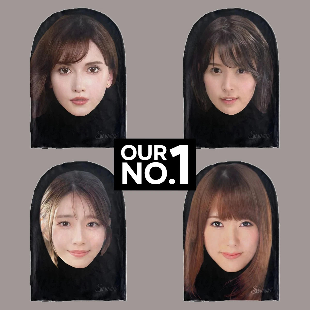 3D Realistic Japanese Female Star Face Mask Novelty Cosplay Headgear Breathable Balaclava for Live Stream Prank Party Halloween Main image