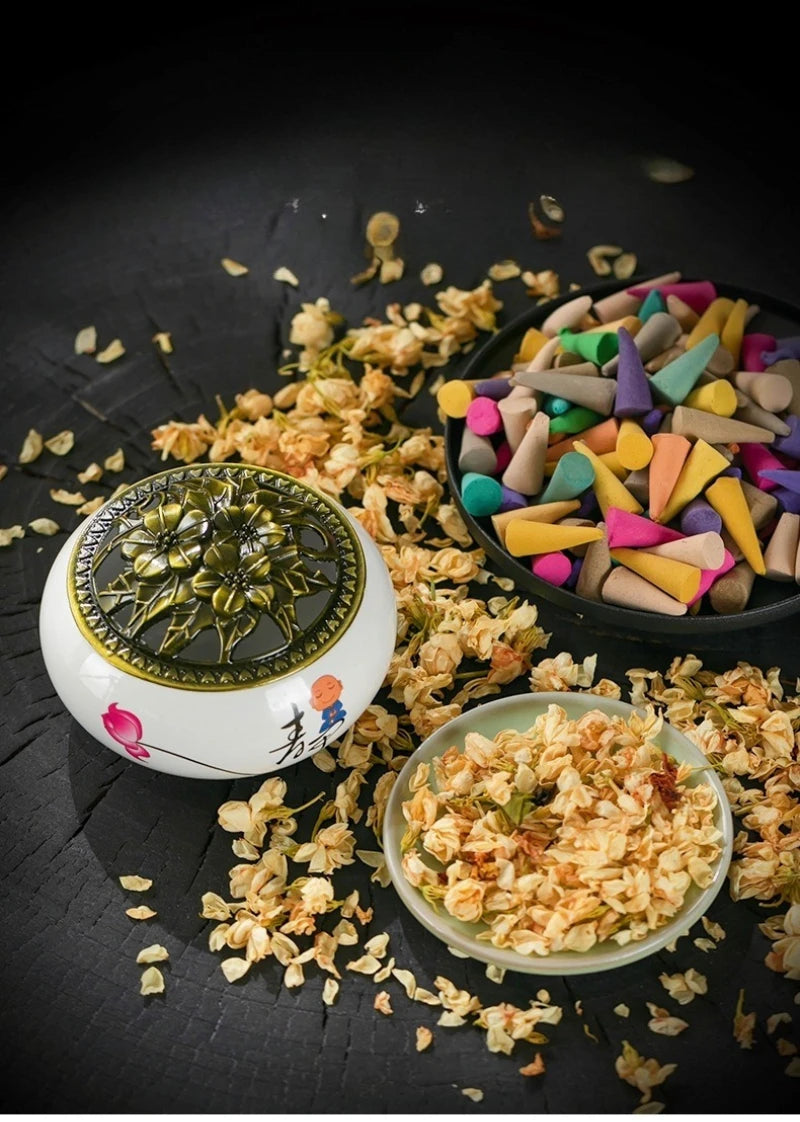 Mixed Natural Reflux Tower Incense Cone Rose Lavender Aromatherapy for Smoke Odor Remover Anxiety Relief Meditation Fragrance Secondary image