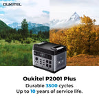 OUKITEL P2001E Plus Portable Power Station 2400W Output Power 2048Wh Capacity LiFePO4 Family Outdoor Camping Backup Powerstation