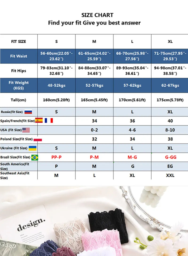 FINETOO 2Pcs Lace Four Shorts Women Low-Rise Panties Floral Underwear S-XL Girls Sexy Panties Ladies Lace Underpants Lingerie