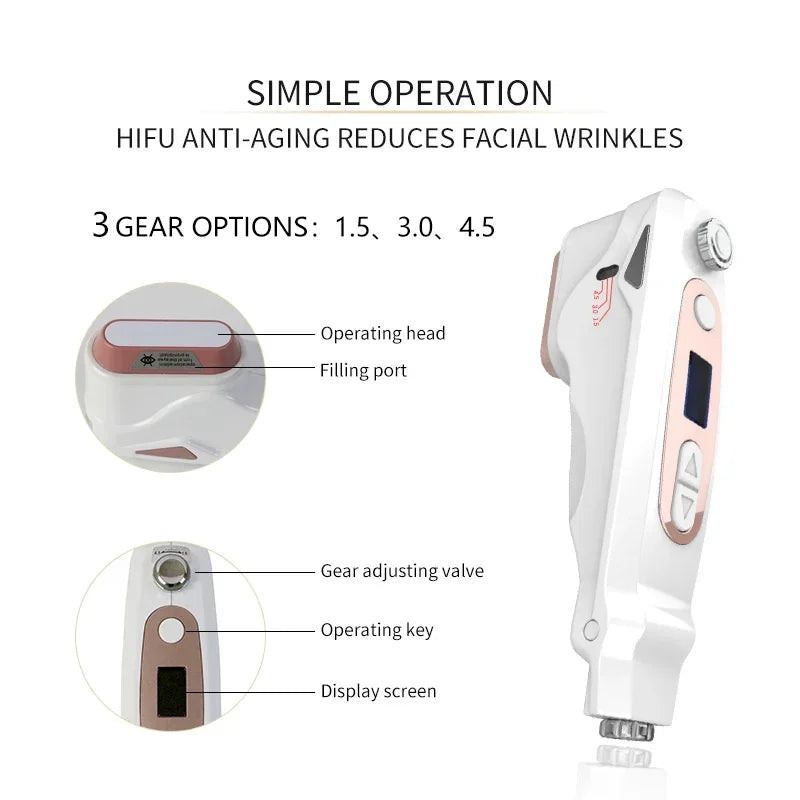 Professional Mini HIFU Facial Rejuvenation Anti Aging Wrinkle Beauty Machine Ultrasonic Skin Care SPA Salon Home Use For Women