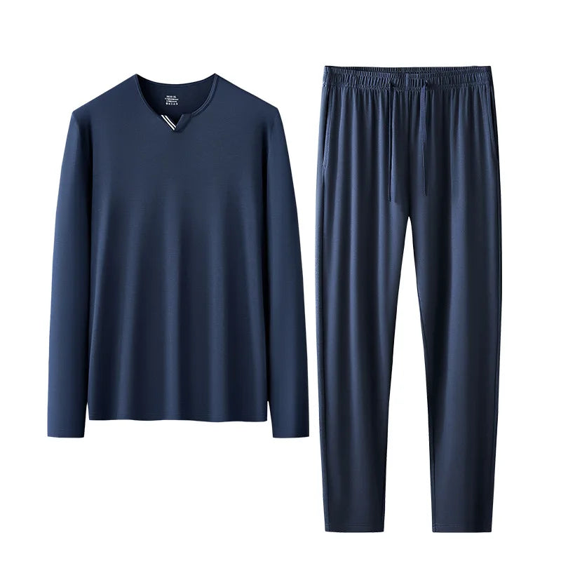 Men Pajamas Set Ultra Fine Tencel Modal Spring and Summer Comfort Loungwear Luxury Men Pajamas Main image