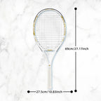 Golden-Dragon Carbon Fiber Tennis Racket For Adults, Ideal for Intermediate Training, Chinese Style Dragon, 50~60lbs, Free Gifts
