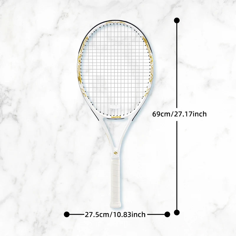 Golden-Dragon Carbon Fiber Tennis Racket For Adults, Ideal for Intermediate Training, Chinese Style Dragon, 50~60lbs, Free Gifts