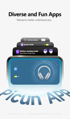Picun F8MAX ANC Wireless Headphone 59dB Hybrid Active Noise Canceling Spatial Audio Earphone Bluetooth 6.0 Over Ear Headset 180H