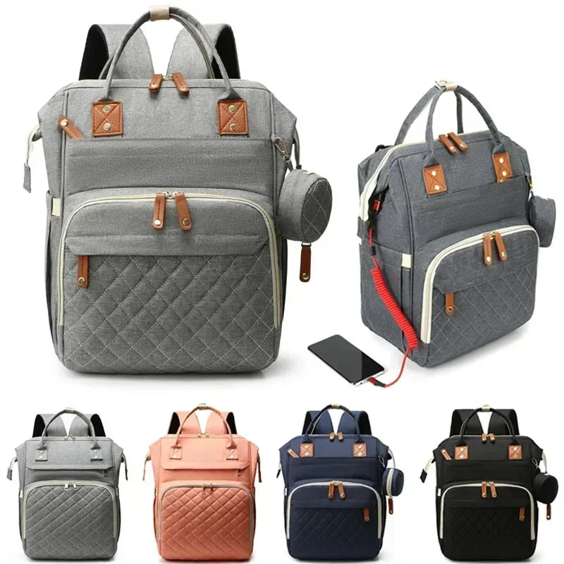 USB Mummy Bag Diaper Bag Baby Care Large Capacity Mom Backpack Mummy Maternity Wet Bags Waterproof Baby Pregnant Nappy Backpack Main image