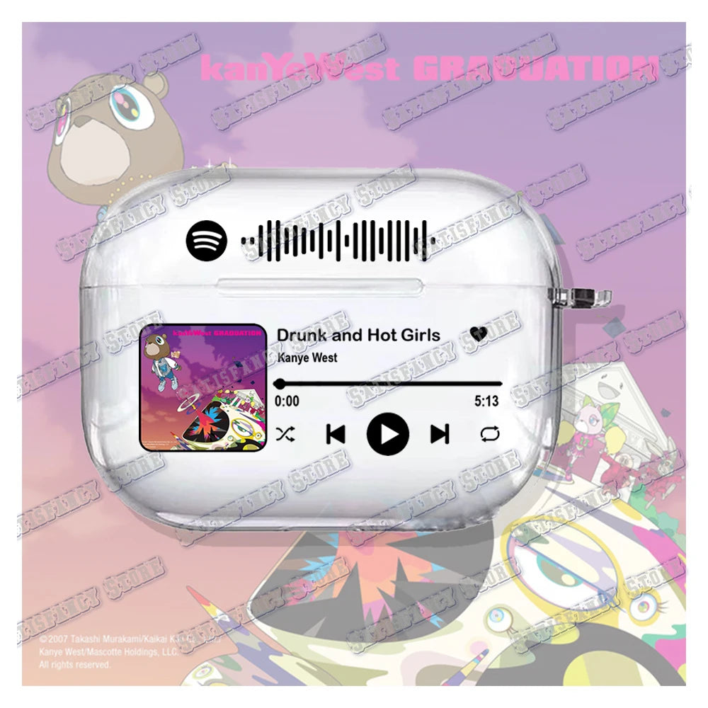 Creative Music Album Case for Airpod Pro2 1 2 3 4 Pro Rapper Kanye Wireless Headphone Cover for Air Pods 4rd Gen