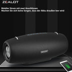 ZEALOT S67 Portable Bluetooth loudspeaker with Shoulder belt Outdoor Waterproof Stereo Sound Strong Bass 40H Playback