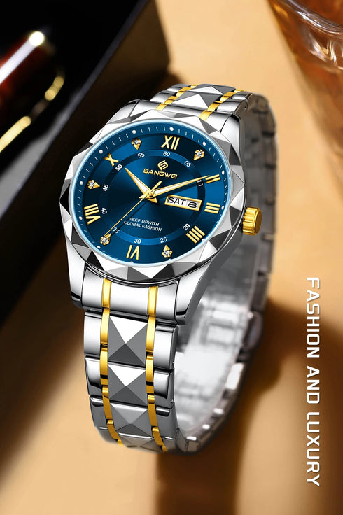 BANGWEI Elegant Luxury Quartz Woman Watch Fashion Classic Simple Stainless Clocks Auto Date Waterproof Diamond Ladies Wristwatch