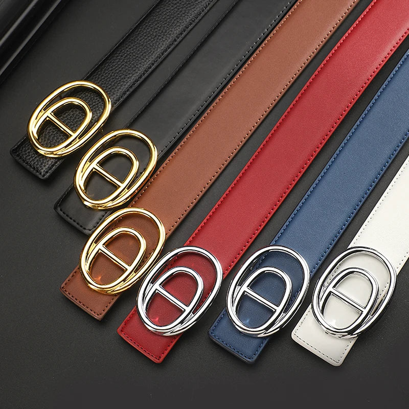 Wide 3.8cm Famous Brand Belt Men High Quality Luxury Genuine Leather Belts for Men Strap Metal Belt Fashion Women's Belt jeans
