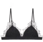 BANERDANNI Pure Desire Victoria French Lace Embroidered Lingerie Women's Thin Cup Triangle Cup Bra Set Comfortable No Underwire