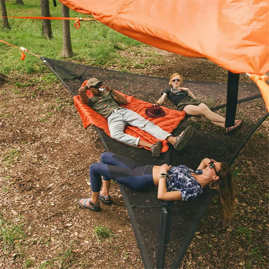 Outdoor Camping Hanging Portable Bed Triangle Hammock Portable Multi Person Aerial Mat  travel Convenient Sleep Hammock bed