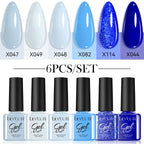 LILYCUTE 6PCS Gel Nail Polish Set Summer Neon Nail Gel Kits For DIY Nail Vernis Semi Permanent UV Lamp Gellak Nail Varnish Set
