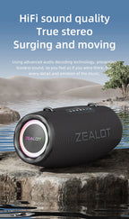 ZEALOT-S87 Outdoor Portable Wireless Bluetooth Speaker 80W High Volume Subwoofer Sound  Performace IPX6 Waterproof camping