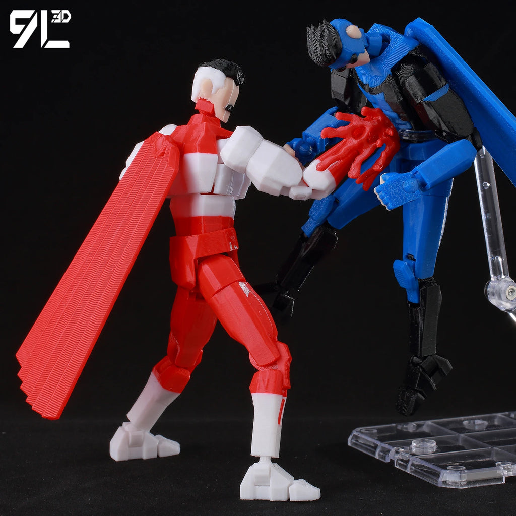 9L3D Superhero Team Invincible Boy Heroes Action Figure Lucky13 Dummy13 Multi-Colored T13 Multi-Jointed Collectible Toys Titan13