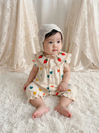 MILANCEL Summer Baby Rompers 0-24M Sweet Love Toddler Jumpsuit Thin Ventilate Infant Clothes Carrot Girls One Piece