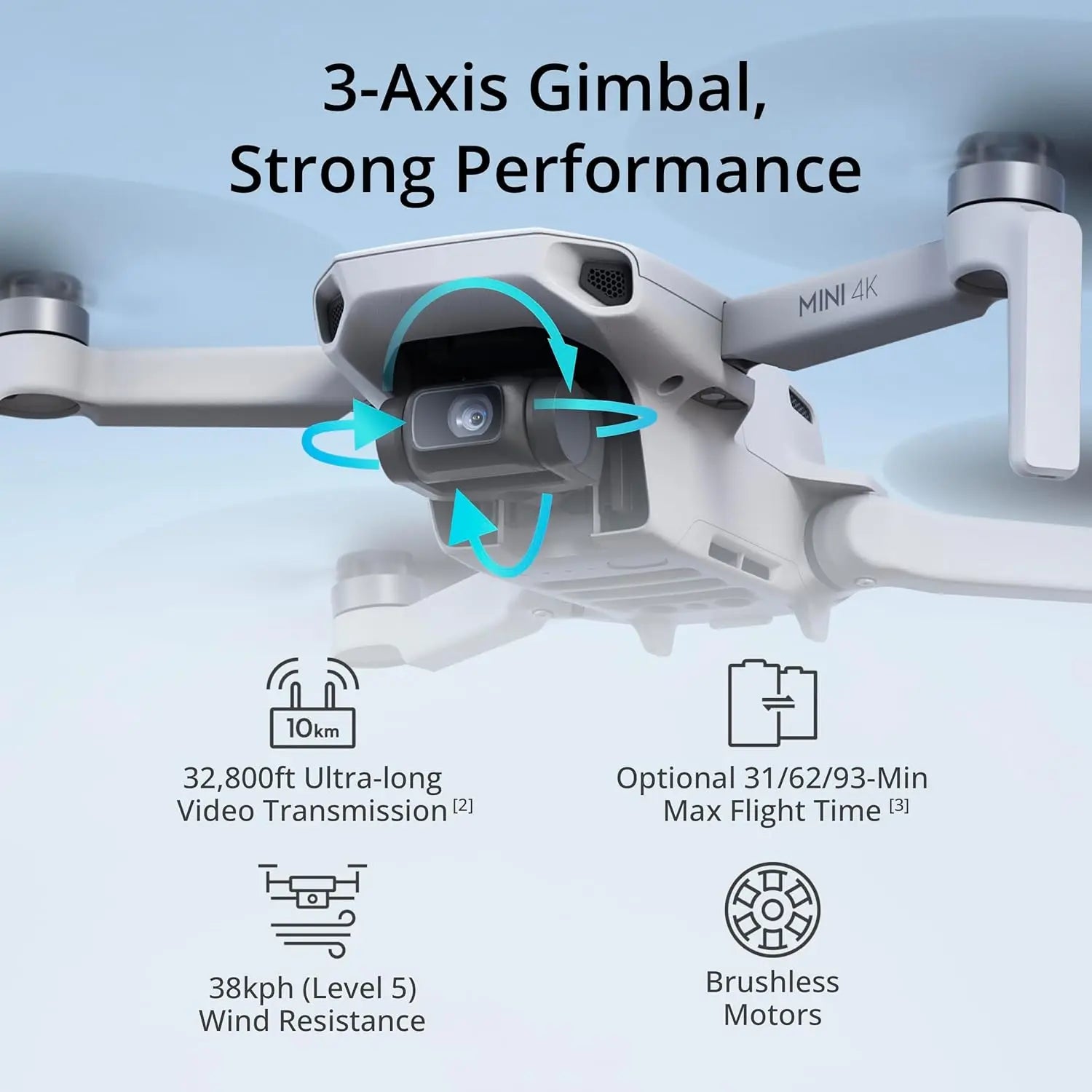 DJI Mini 4K Drone Camera 249g 3-Axis Gimbal Stabilization 10km Video Transmission Auto Return Resistance Long Battery Original C0
