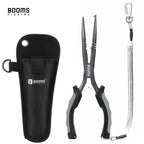 Booms Fishing F03 Fisherman's Fishing Pliers 23cm Long Nose Hook Remover Tool Stainless Steel Line Cutter Scissors Fishing Tongs