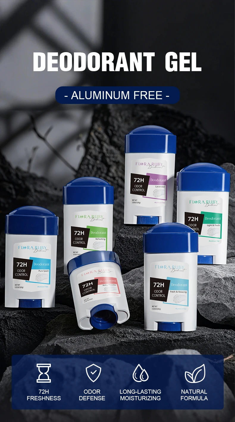 72-Hour Long-Lasting Deodorant Men，Aluminum-Free Fresh Scent，Pure Sport for Gym & Workout，Underarm Odor Body Remove，No Stains