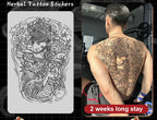 Magic Juice Ink Waterproof Tattoo Stickers Full Back Large Size Herbal Juice Temporary Tattoos Men Body Art Dragon Tiger
