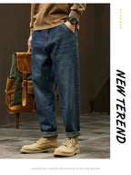Men's 95% Cotton Jeans High Quality Loose Harem Pants Fashion Baggy Casual Outdoor Baggy Work Denim Pants Brand Men's Clothing
