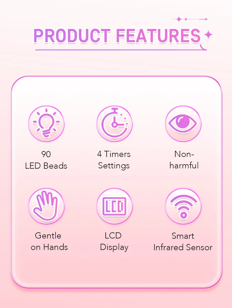 DianaBeauty UV Nail Lamp Portable Nail Dryer with Touch Screen Professional Manicure Lamp with Smart Sensor and Handle Nail Tool