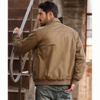 MAGCOMSEN Men's Fleece Jackets Windbreaker Coats Fall Winter Thermal Bomber Jackets Multi-pockets Stand Collar Motorcycle Jacket