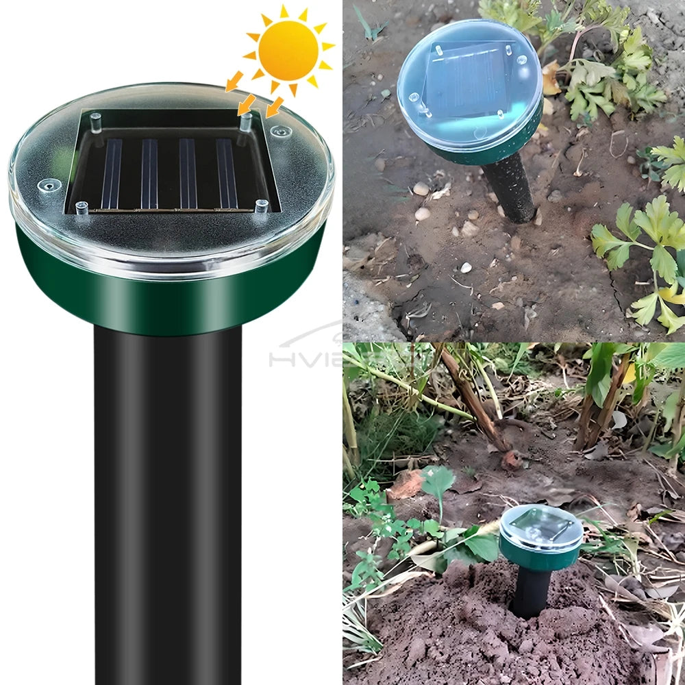 4/8X Solar Repeller Powered Ultrasonic Sonic Mouse Mole Pest Rodent Repellent Vibration Wave Yard Outdoor Garden Lawn Farm Field Secondary image