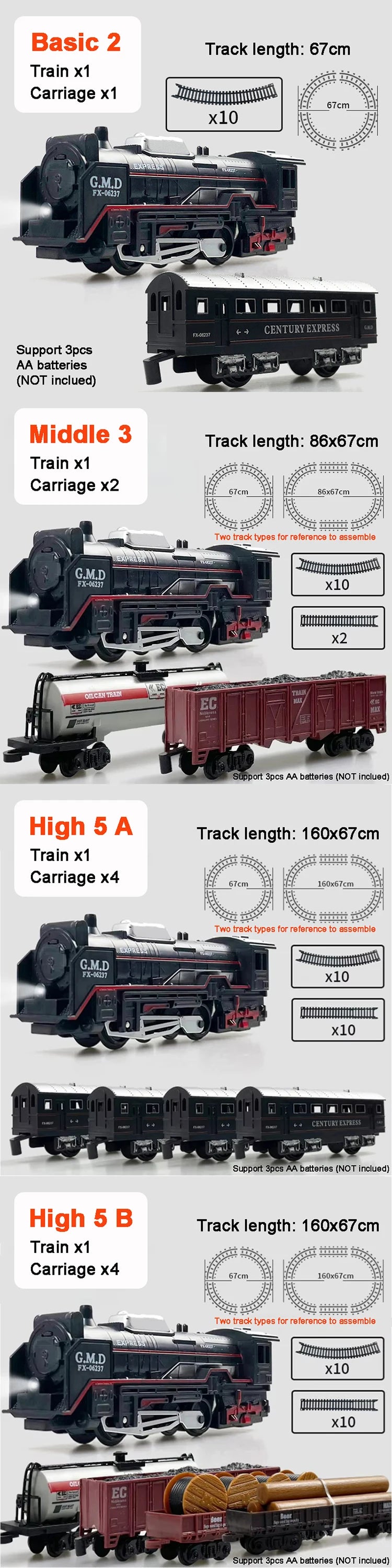 Classical Railway Freight Train Toy Electric Train Track Set with Light Tracks Model Toys for Kids Gift Children Adult Toy