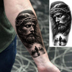 1 Sheet Realistic Jesus Holy Mother Pray Temporary Tattoos For Men Women Adults Long Lasting Waterproof Temp Fake Tattoo Sticker