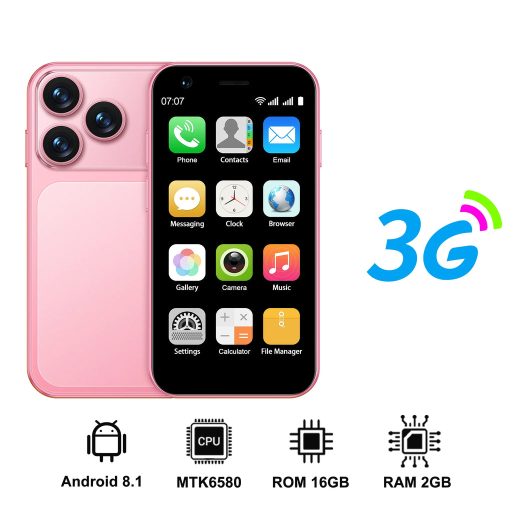 SERVO 18SE MINI Android Smartphone 3G WCDMA Dual SIM Card 2GB+16GB Play Store Face Unlock GPS WiFi Hotspot 3.0" Small Cellphone