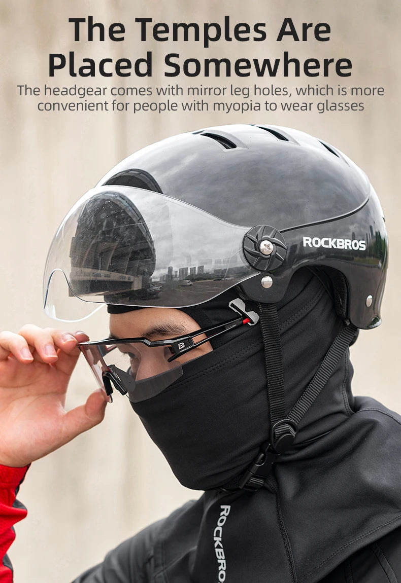 ROCKBROS Cycling Caps Full Face Mask Winter Breathable Windproof Fleece Bike Neck Cover Scarf Mask Skiing Motorcycle Bicycle Hat