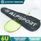 ALP Asura 6U MAX 38LBS G5 Black Badminton Racket Full Carbon Fiber Original Pro Offensive for Teens & Outdoor Sports